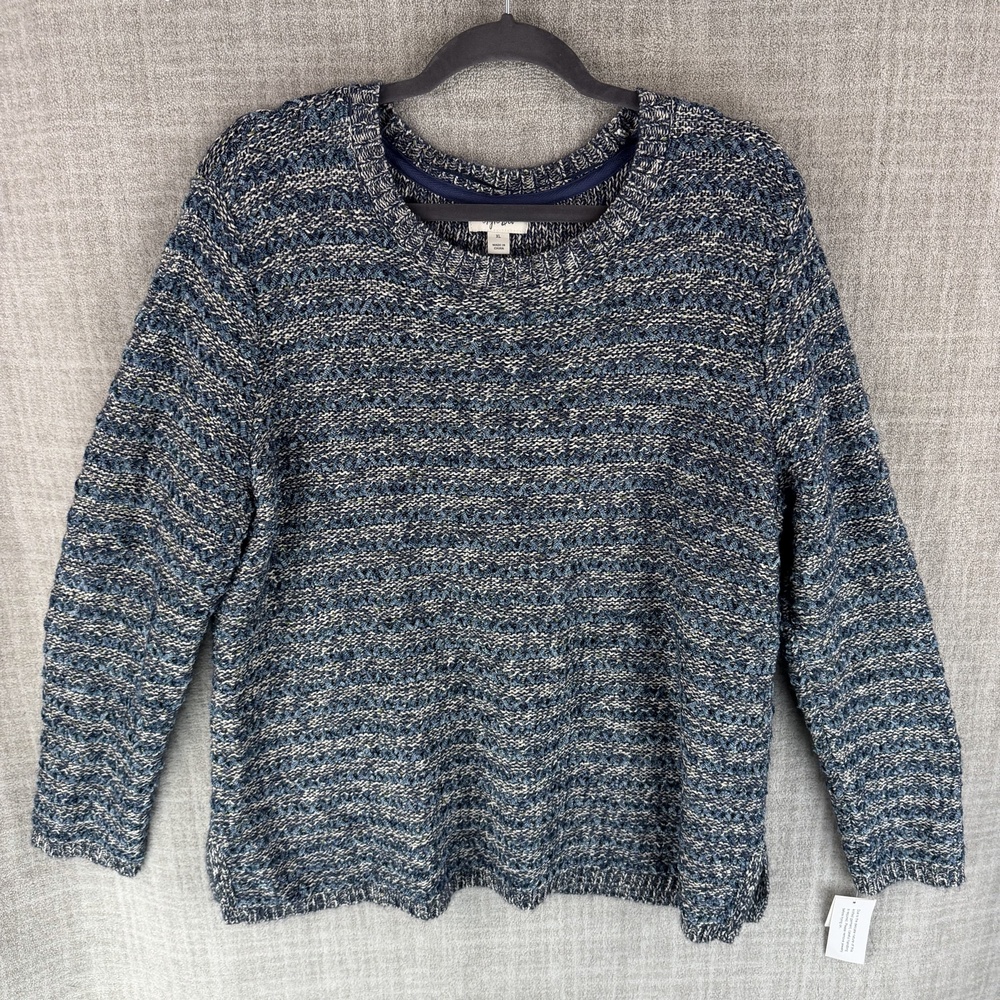 Style&co. Sweater Womens XL Blue Crew Neck Pullover Chunky-Knit Relaxed Fit